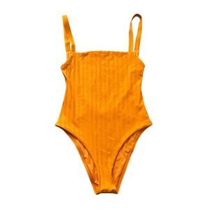 Vitamin A bright orange low-back one piece swim suit size M NWT